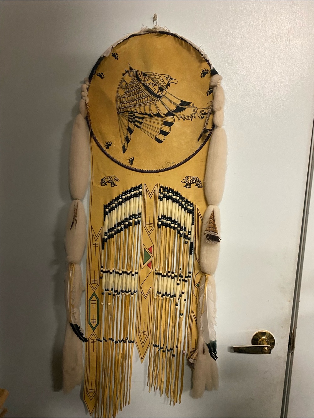 Indigenous Eagle Dream catcher On Suede Leather